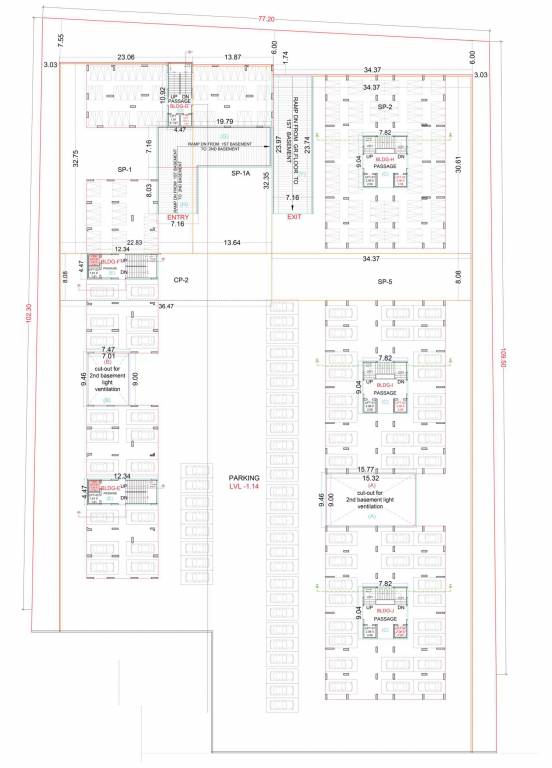aster Block E,F,G,H,I,J Cluster Plan For Basement 1
