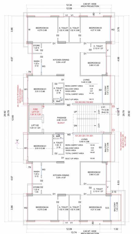 aster Block F Cluster Plan From 1st, 3rd, 5th, 7th And 9th Floor