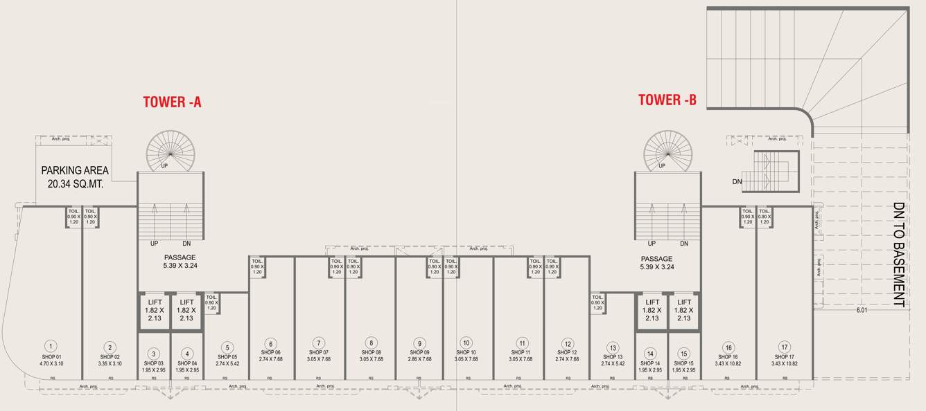 courtyard regalia Block A And B Cluster Plan For Ground Floor