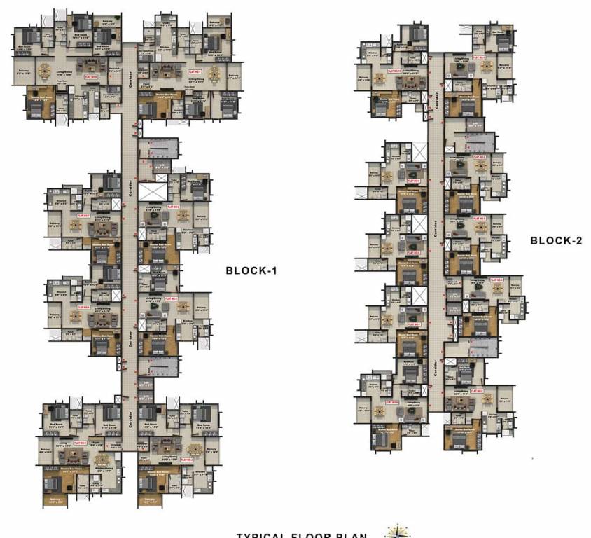  harivishram Block 1 Cluster Plan For 2nd Floor
