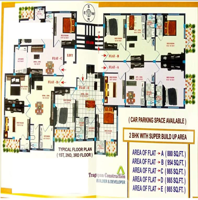 kalpataru apartment Kalpataru Apartment Cluster Plan from 1st to 5th Floor