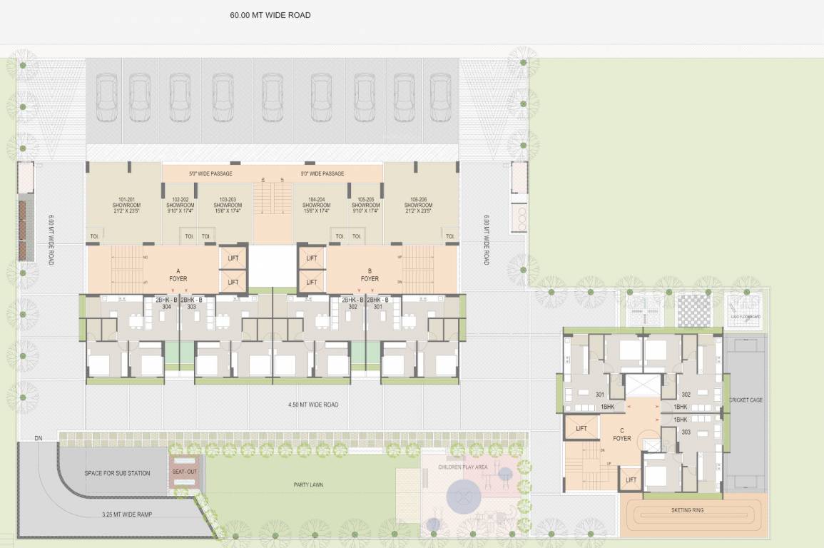  new project Tower 1 & 2 Cluster Plan from 1st to 2nd Floor