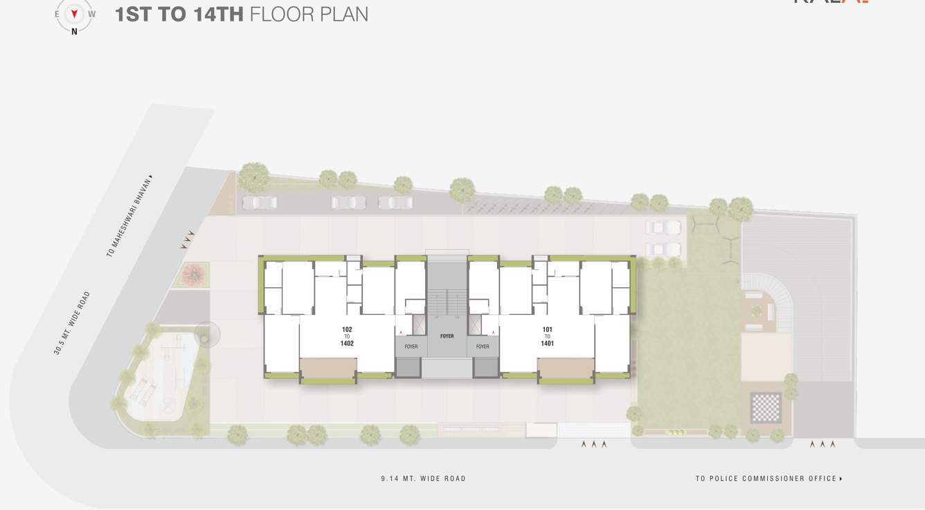  kalasagar skyline Kalasagar Skyline Cluster Plan from 1st to 14th Floor