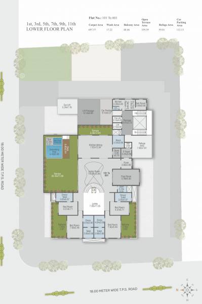 A Cluster Plan For 1st, 3rd, 5th, 7th, 9th And 11th Floor mansion A Cluster Plan For 1st, 3rd, 5th, 7th, 9th And 11th Floor
