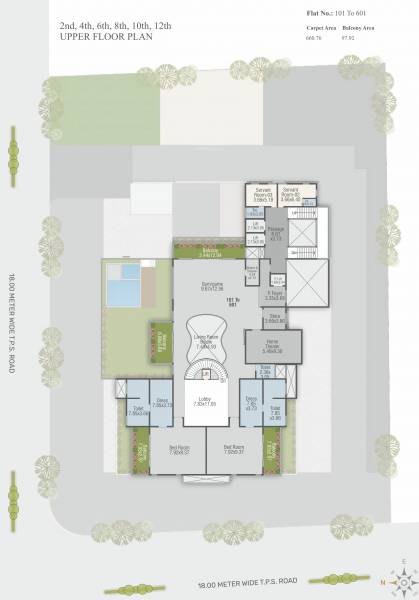 A Cluster Plan For 2nd, 4th, 6th, 8th, 10th And 12th Floor mansion A Cluster Plan For 2nd, 4th, 6th, 8th, 10th And 12th Floor