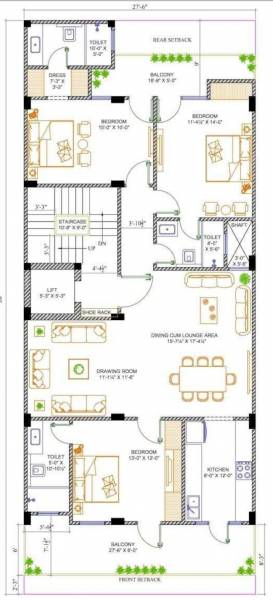  builder-floor-210-sq-yd Builder Floor 210 Sq Yd Cluster Plan For Typical Floor Plan