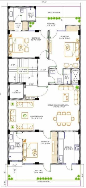  builder floor 210 sq yd Builder Floor 210 Sq Yd Cluster Plan For Typical Floor Plan