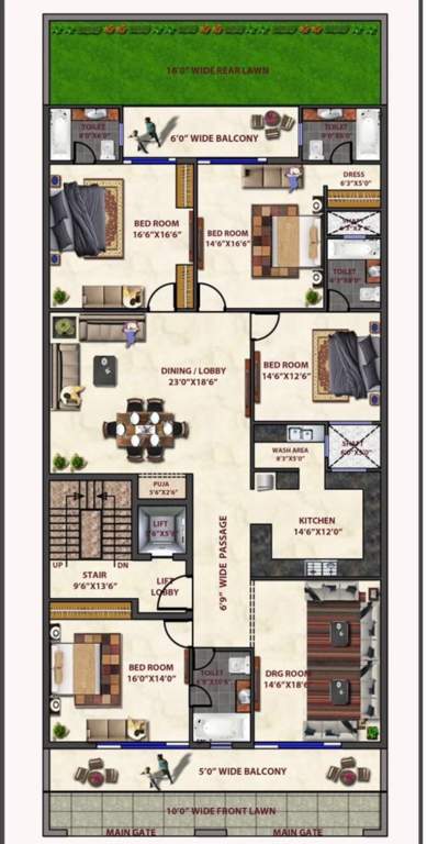  builder floor 405 sq yd Builder Floor 405 Sq Yd Cluster Plan from 1st to 4th Floor