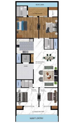  imperial-builder-floor-290-sq-yd Imperial Builder Floor 290 sq yd Cluster Plan from 1st to 4th Floor