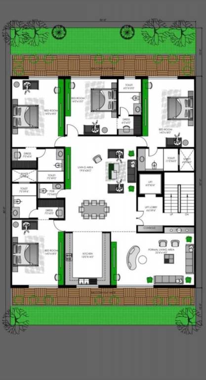  imperial builder floor 450 sq yd Typical Floor Cluster Plan