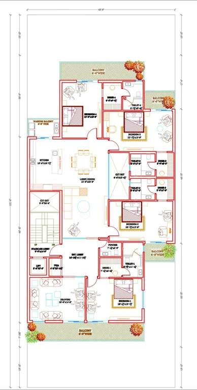  imperial builder floor 650 sq yd Imperial Builder Floor 650 Sq Yd Cluster Plan from 1st to 4th Floor
