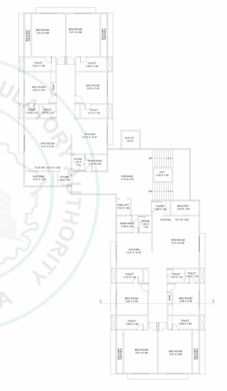  green palms Block A Cluster Plan From 1st To 13th Floor