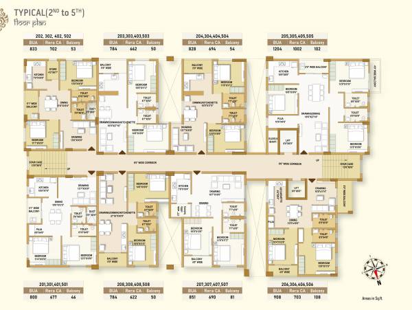  nivas Nivas Cluster Plan from 2nd to 5th Floor
