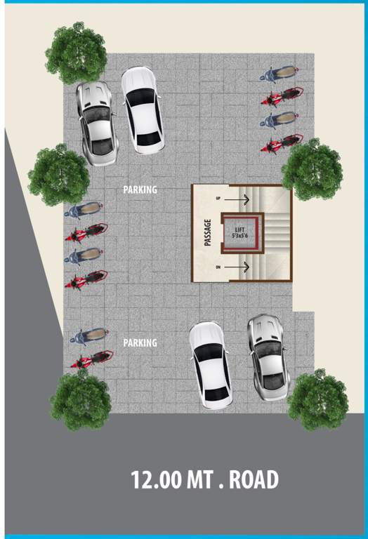 al rayyan residency Al Rayyan Residency Stilt Floor Cluster Plan