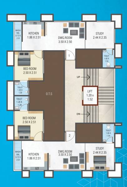  al-rayyan-residency Al Rayyan Residency Typical Floor Cluster Plan