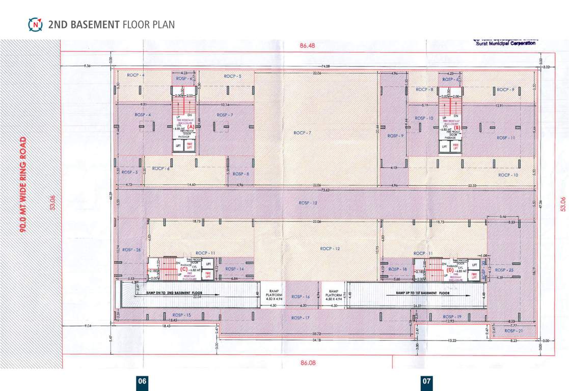 tilak heritage Block A,B,C&D 2 Basement Floor Cluster Plan