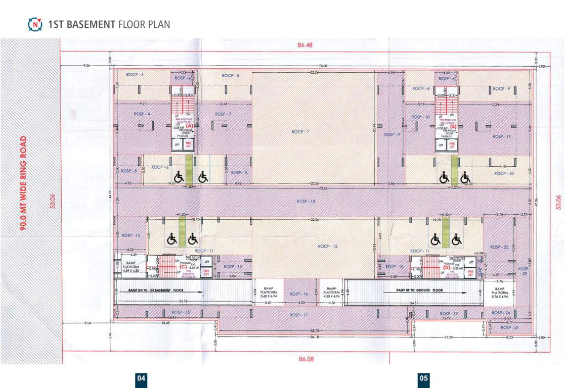 tilak heritage Block A,B,C&D Basement Floor Cluster Plan
