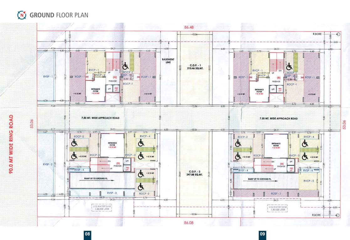 tilak heritage Block A,B,C&D Ground Floor Cluster Plan