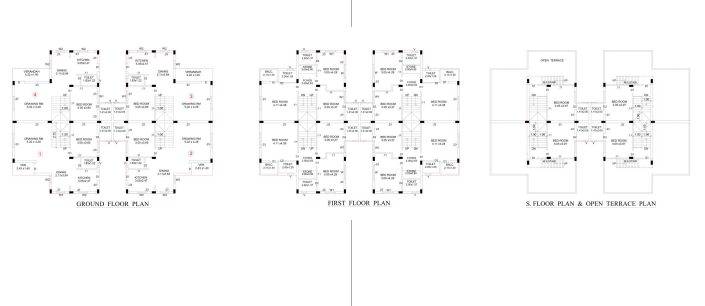  elysium Cluster Plan from 1st to 4th Floor