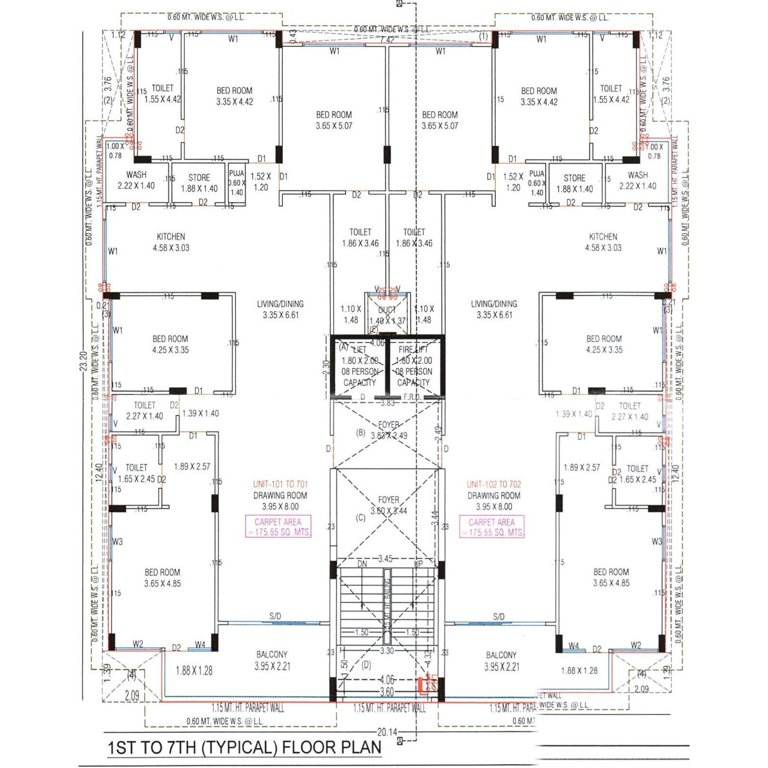 rajharsh celestial One Cluster Plan from 1st to 7th Floor