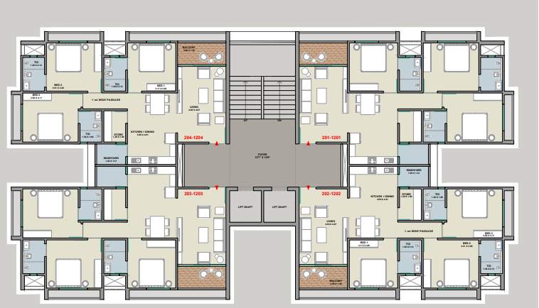  sixty A Cluster Plan from 2nd to 12th Floor
