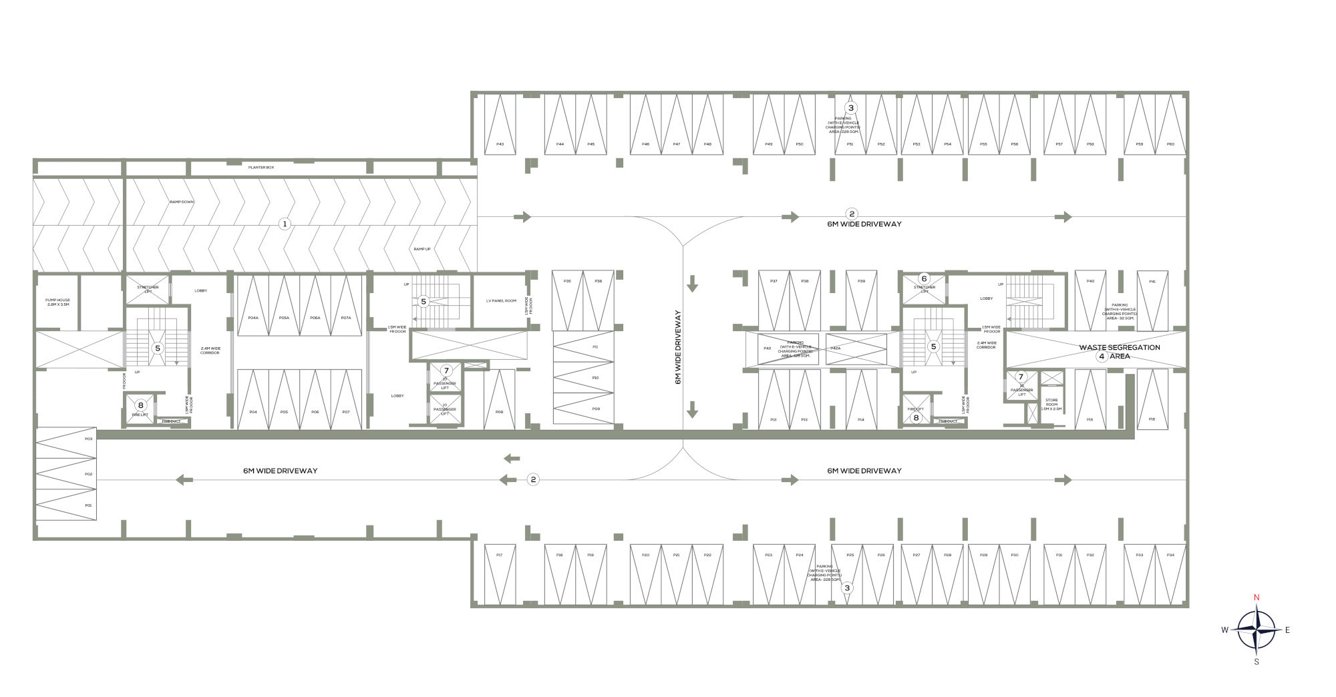 sereno Tower 1&2 Basement Floor  Cluster Plan