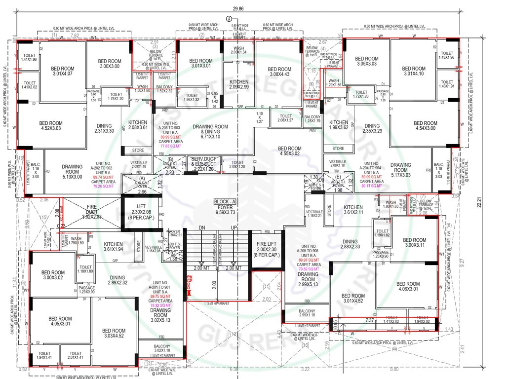  samesh Block A Cluster Plan From 2nd To 9th Floor