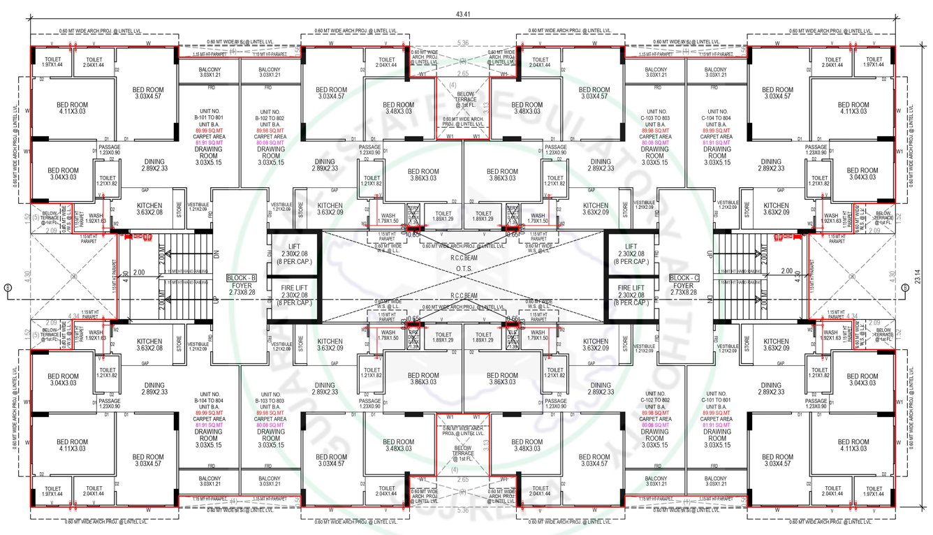 samesh Block B And C Cluster Plan From 2nd To 8th Floor