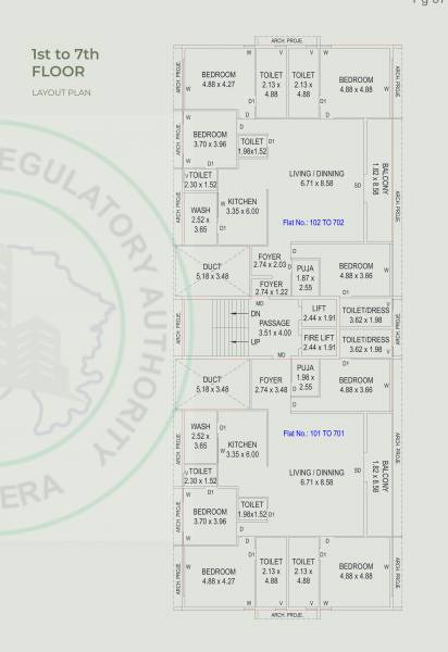  tiara Tiara Cluster Plan from 1st to 7th Floor