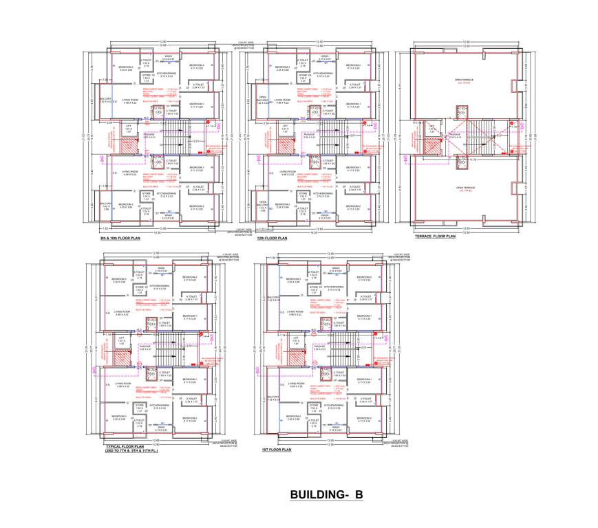  solasta heights Block B Cluster Plan from 1st to 12th Floor