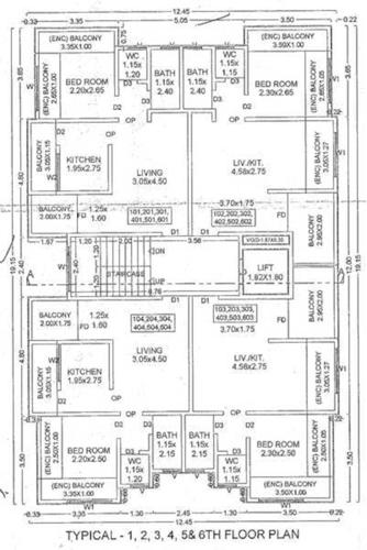  bramha-residency Bramha Residency Cluster Plan from 1st to 6th Floor