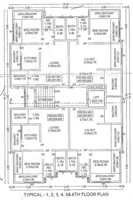  bramha residency Bramha Residency Cluster Plan from 1st to 6th Floor