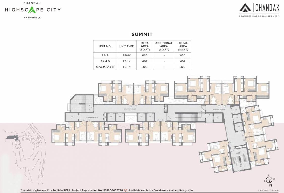 highscape city 1a Tower 1 To Tower 8 Summit Typical Cluster Plan