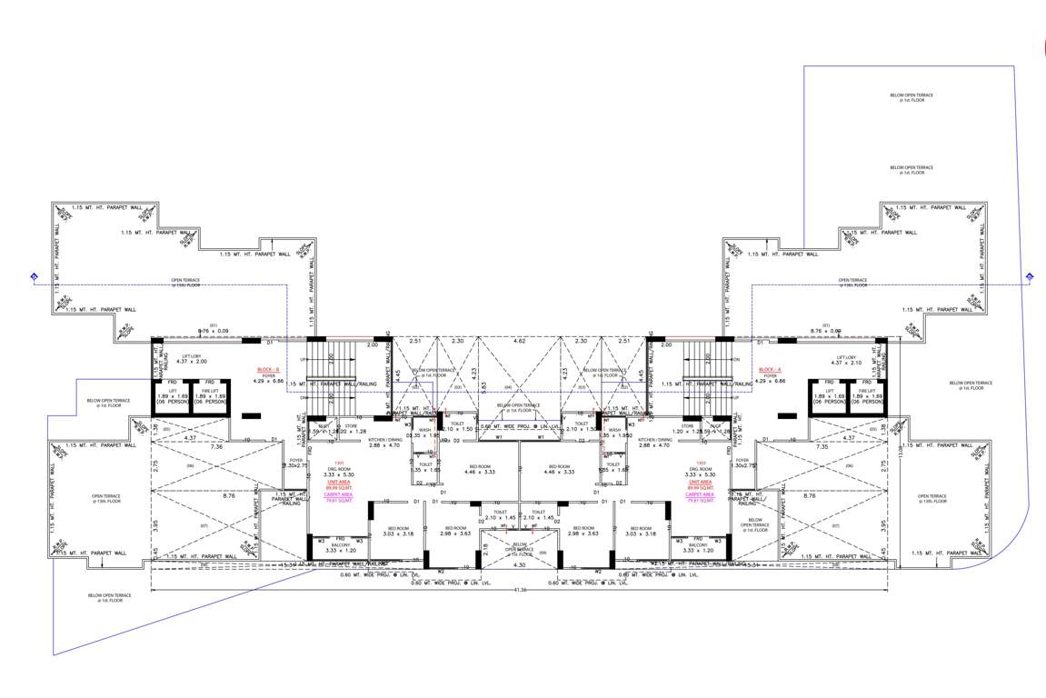  pragatya pratham Block A And B Cluster Plan for 13th Floor
