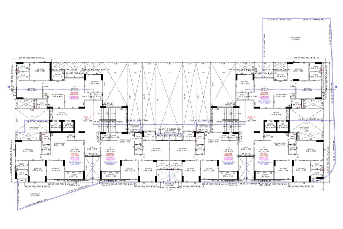  pragatya pratham Block A And B Cluster Plan for 1st Floor