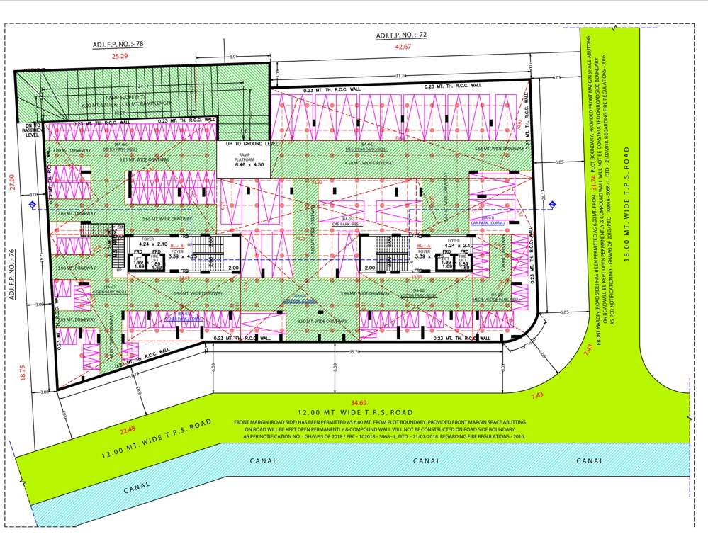  pragatya pratham Block A And B Cluster Plan for basement Floor