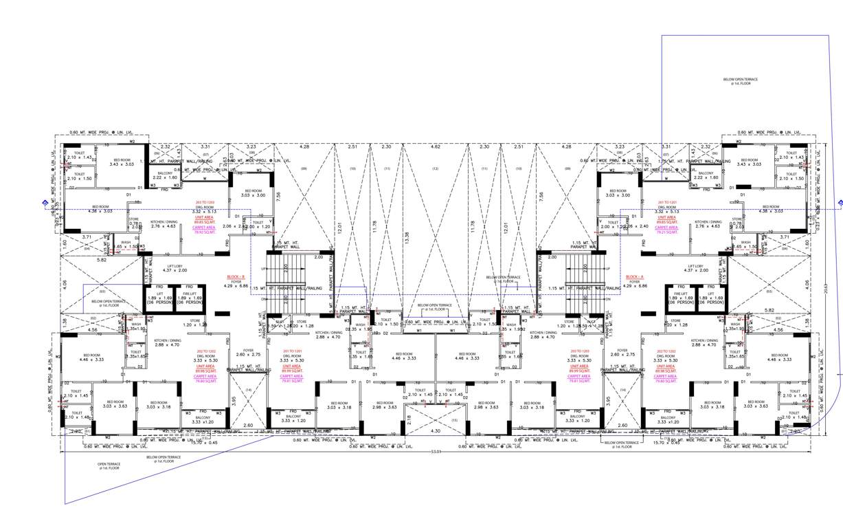  pragatya pratham Block A And B Cluster Plan from 2nd to 12th Floor