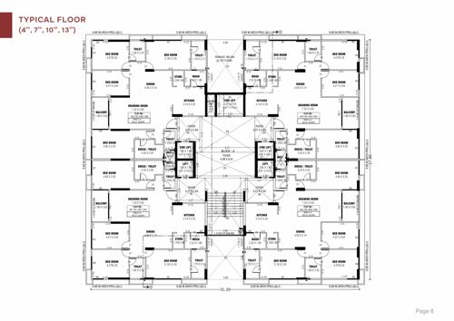  greenz Block A Cluster Plan for 4, 7, 10 And 13 Floor