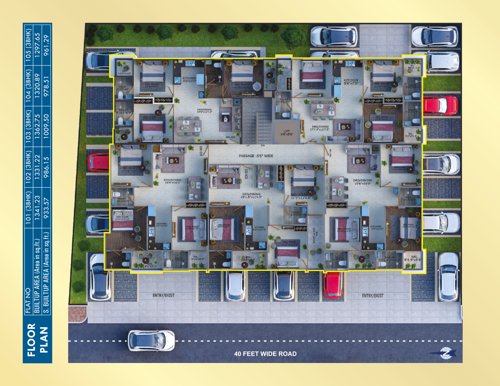  sadhana-residency-iv Block Number 1 Cluster Plan for Typical Floor