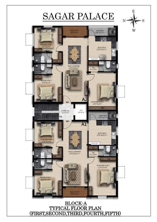  palace Block A Cluster Plan from 1st to 5th Floor