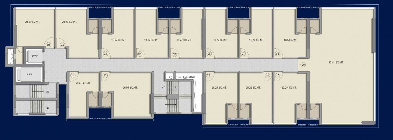  86 central a 86 Central A Cluster Plan For Typical Floor Plan