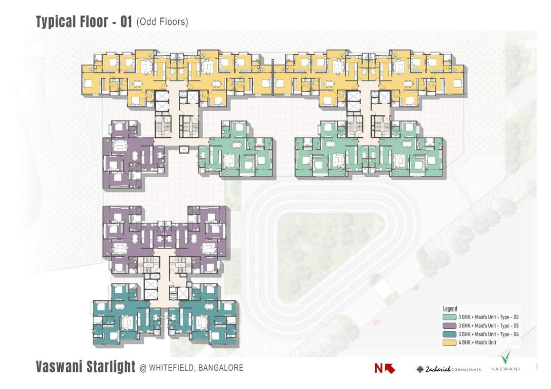  starlight Tower T1 To T3 Cluster Plan for Odd Floor