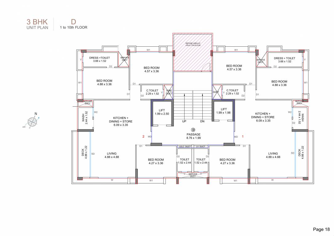 epitome Block D Cluster Plan from 1st to 10th Floor