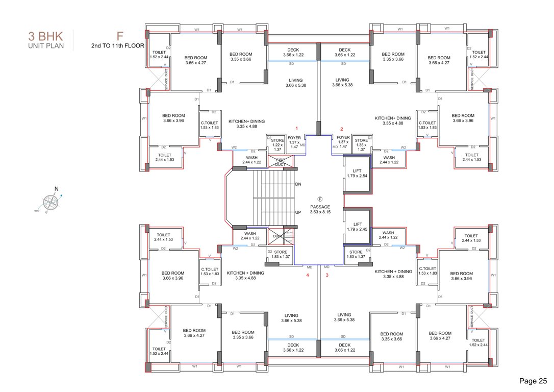 epitome Block F Cluster Plan from 2nd to 11th Floor