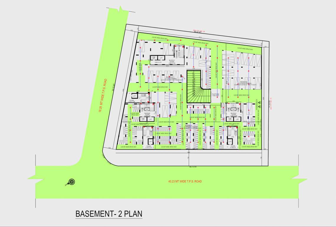  park lane Block A,B&C Basement 2 Floor Cluster Plan