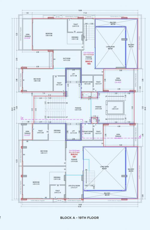  central park Block A Cluster Plan for 19th Floor