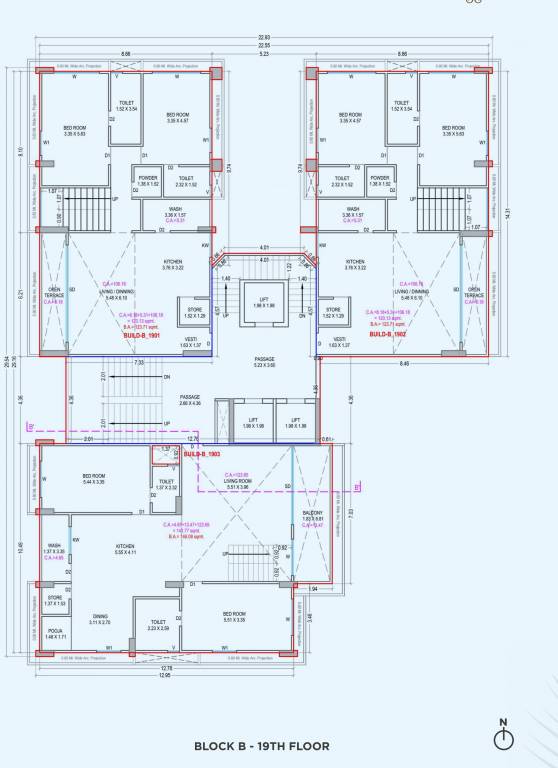  central park Block B Cluster Plan for 19th Floor