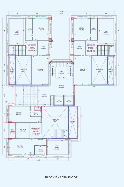  central park Block B Cluster Plan for 20th Floor