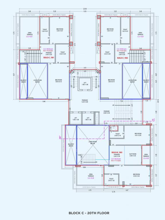  central park Block C Cluster Plan for 20th Floor
