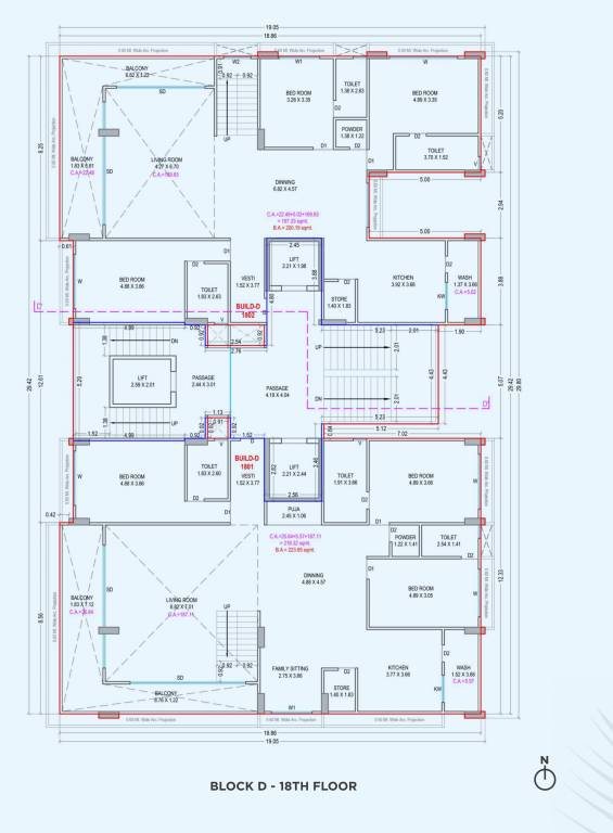  central park Block D Cluster Plan for 18th Floor